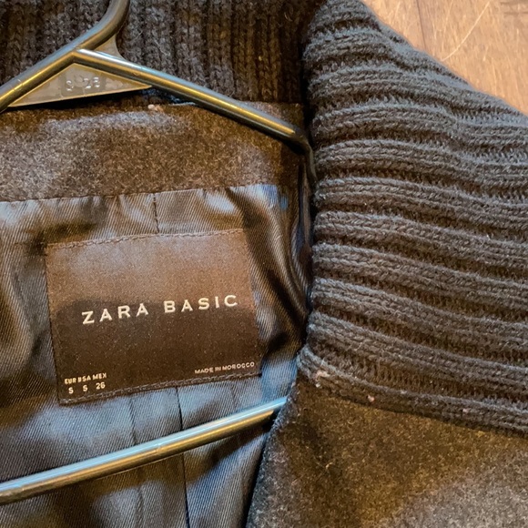 Large lapel peacoat coat Zara basic small sweater s exaggerated - Picture 2 of 6